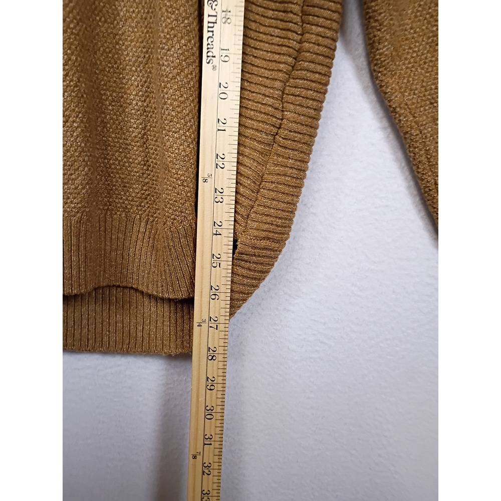 Dark Academia Emily Daniels Women Size Large Camel Brown Turtleneck Knit Sweater - Picture 6 of 9